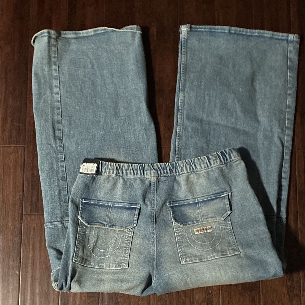 NEW True Religion Cargo Jeans Jessie Super Baggy Big T Drawstring Wide Leg 29 - Picture 3 of 16